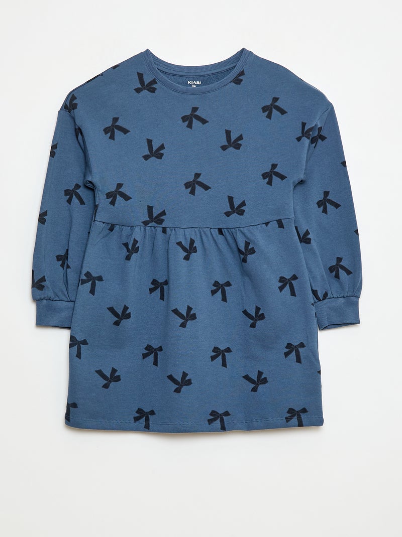 Robe à motif en molleton non-doublé Bleu - Kiabi
