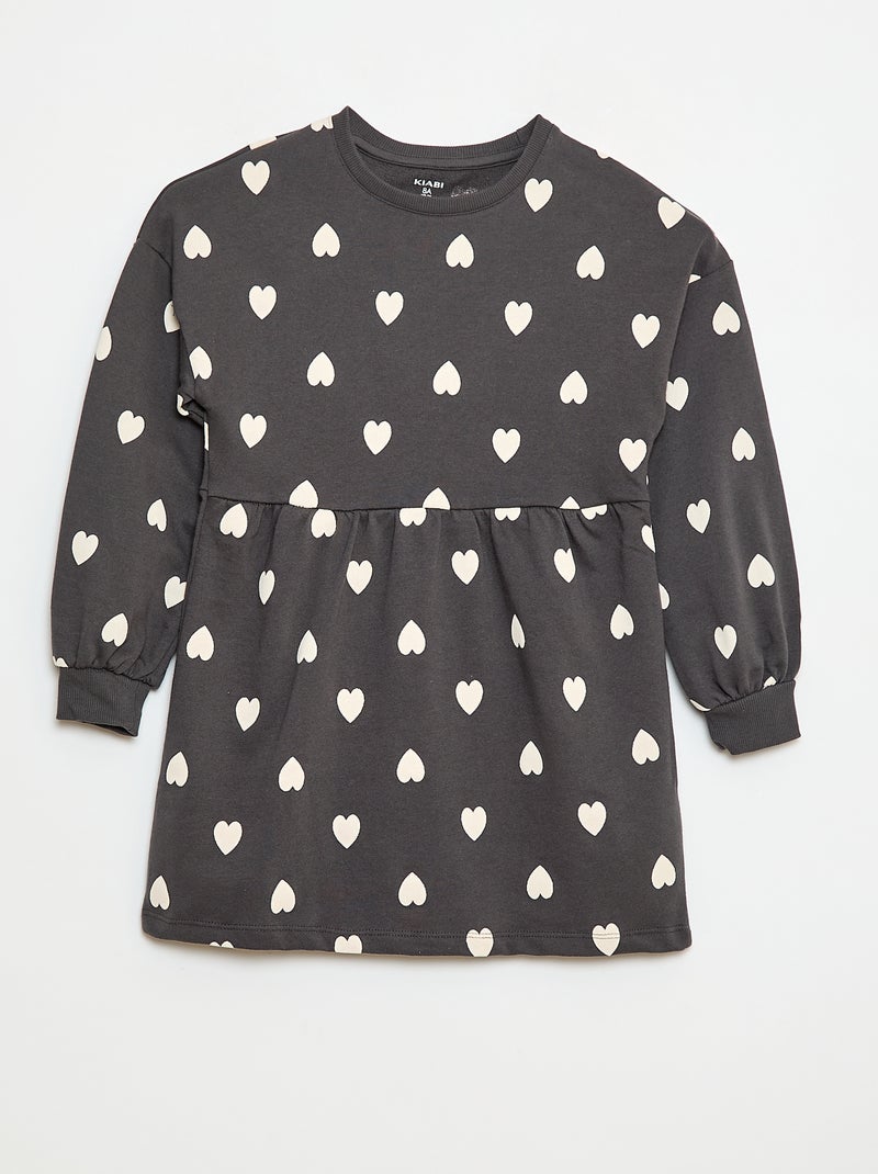 Robe à motif en molleton non-doublé Gris - Kiabi