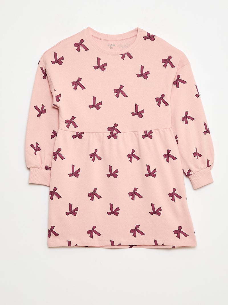 Robe à motif en molleton non-doublé Rose - Kiabi