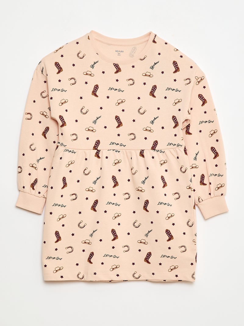 Robe à motif en molleton non-doublé Rose - Kiabi