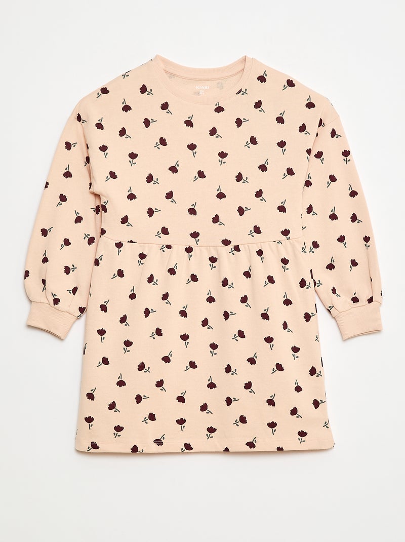 Robe à motif en molleton non-doublé Rose - Kiabi