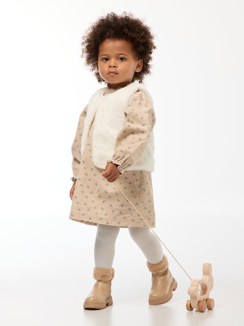 Robe à motif en velours - Kiabi