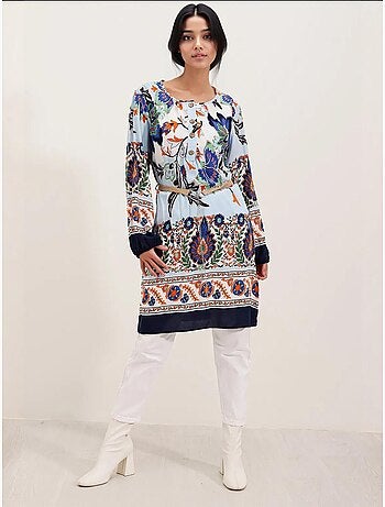 Robe à motifs avec ceinture bdart