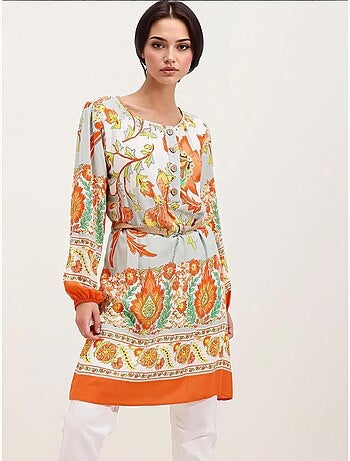 Robe à motifs avec ceinture bdart