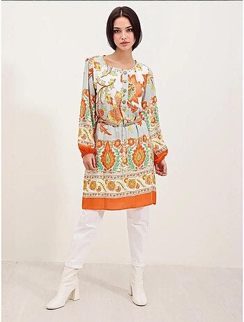 Robe à motifs avec ceinture bdart