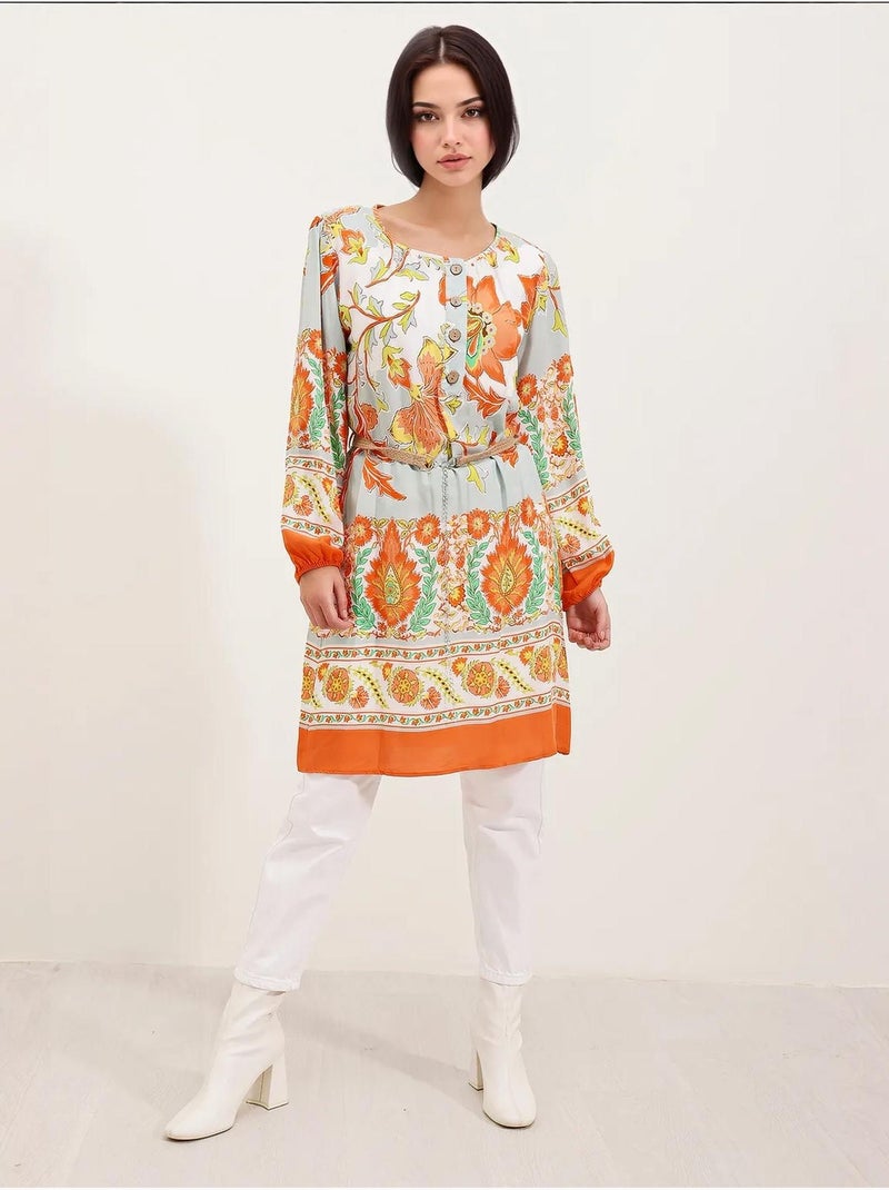 Robe à motifs avec ceinture bdart Orange mandarine - Kiabi