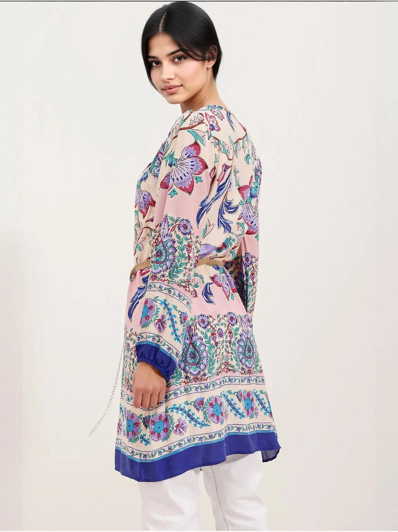 Robe à motifs avec ceinture bdart Rose - Kiabi