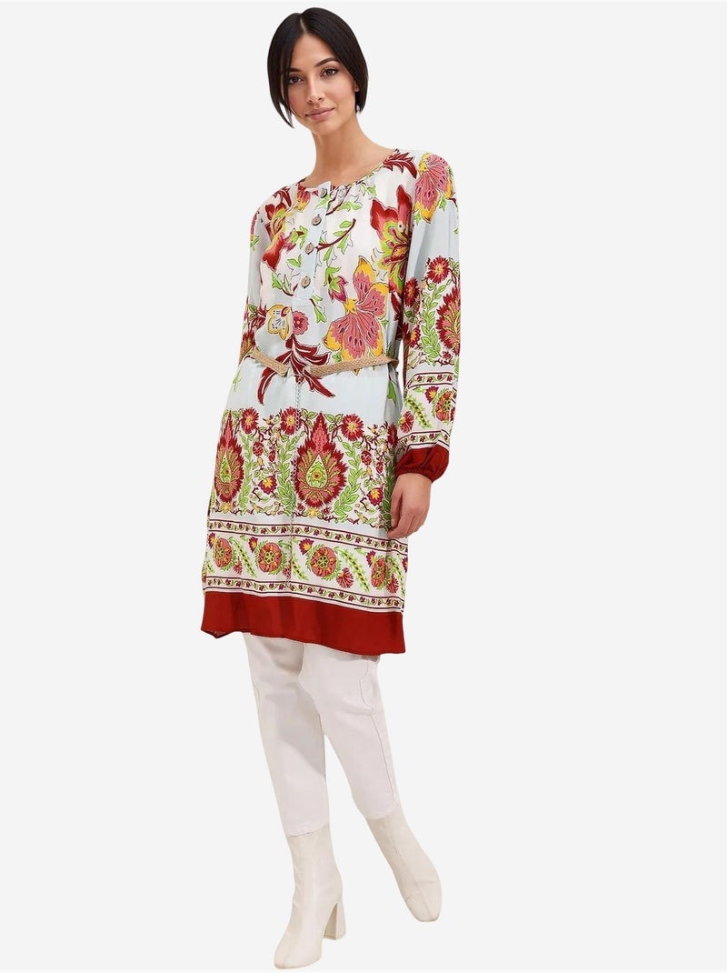 Robe à motifs avec ceinture bdart Rouge bordeaux - Kiabi