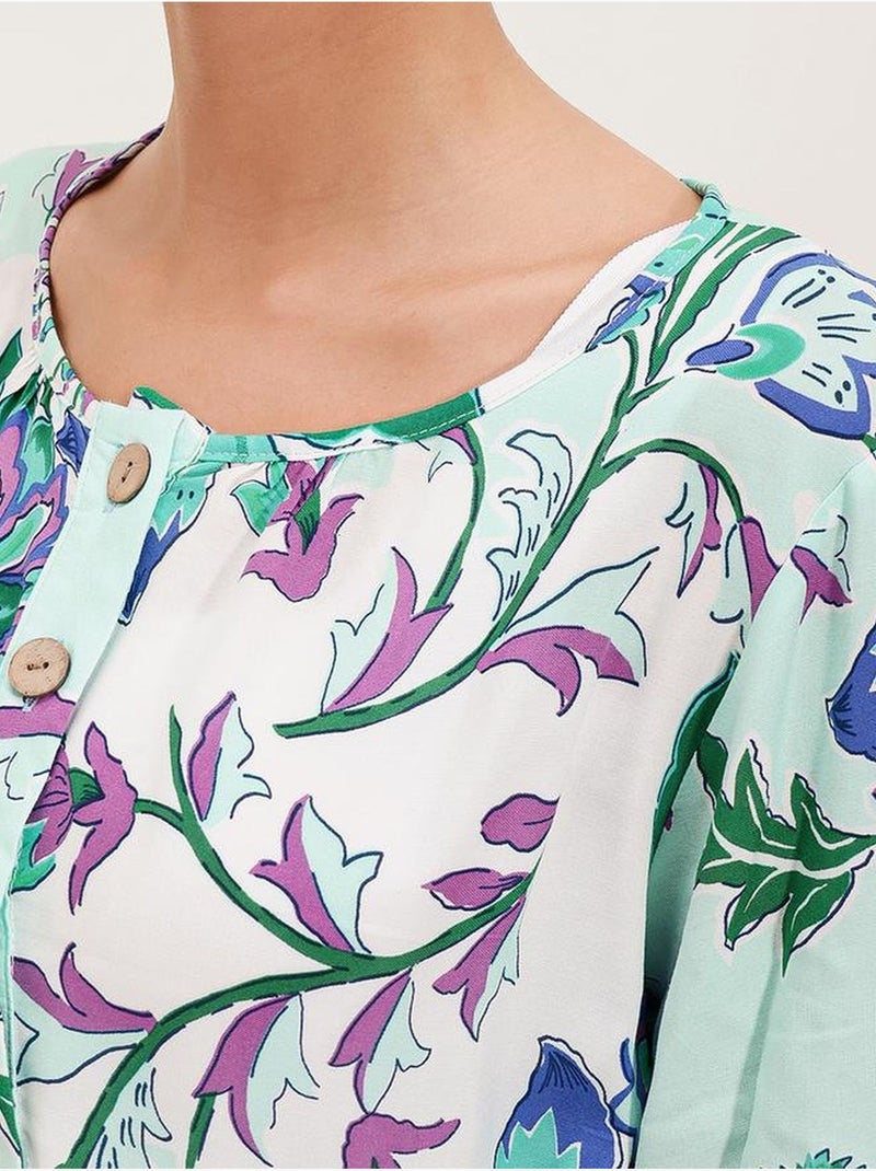 Robe à motifs avec ceinture bdart Vert - Kiabi