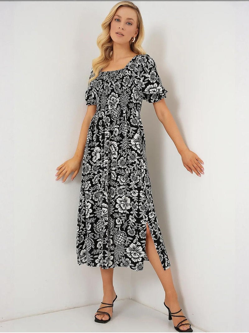 Robe à motifs avec fente bdart Noir - Kiabi