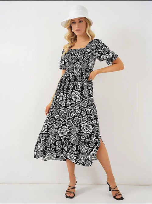 Robe à motifs avec fente bdart - Kiabi Robe à motifs avec fente bdart - Kiabi