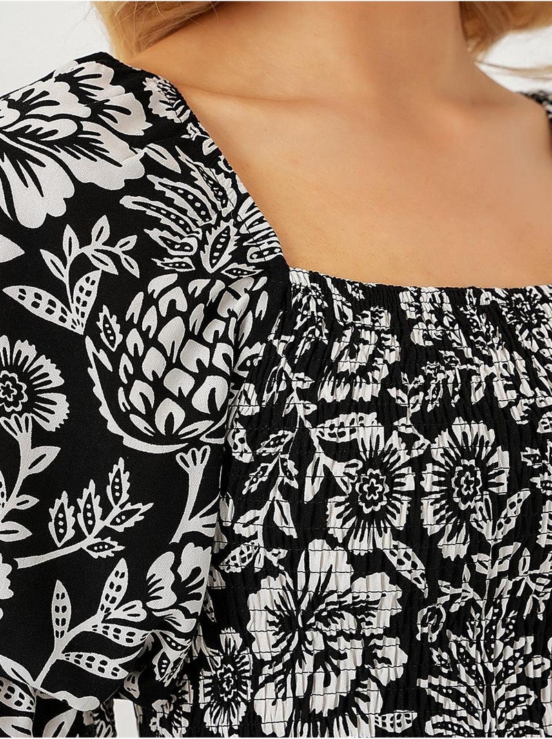 Robe à motifs avec fente bdart Noir - Kiabi
