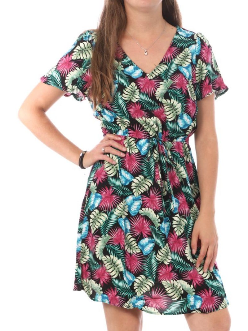 Robe à motifs femme vero moda Noir Multicolore - Kiabi