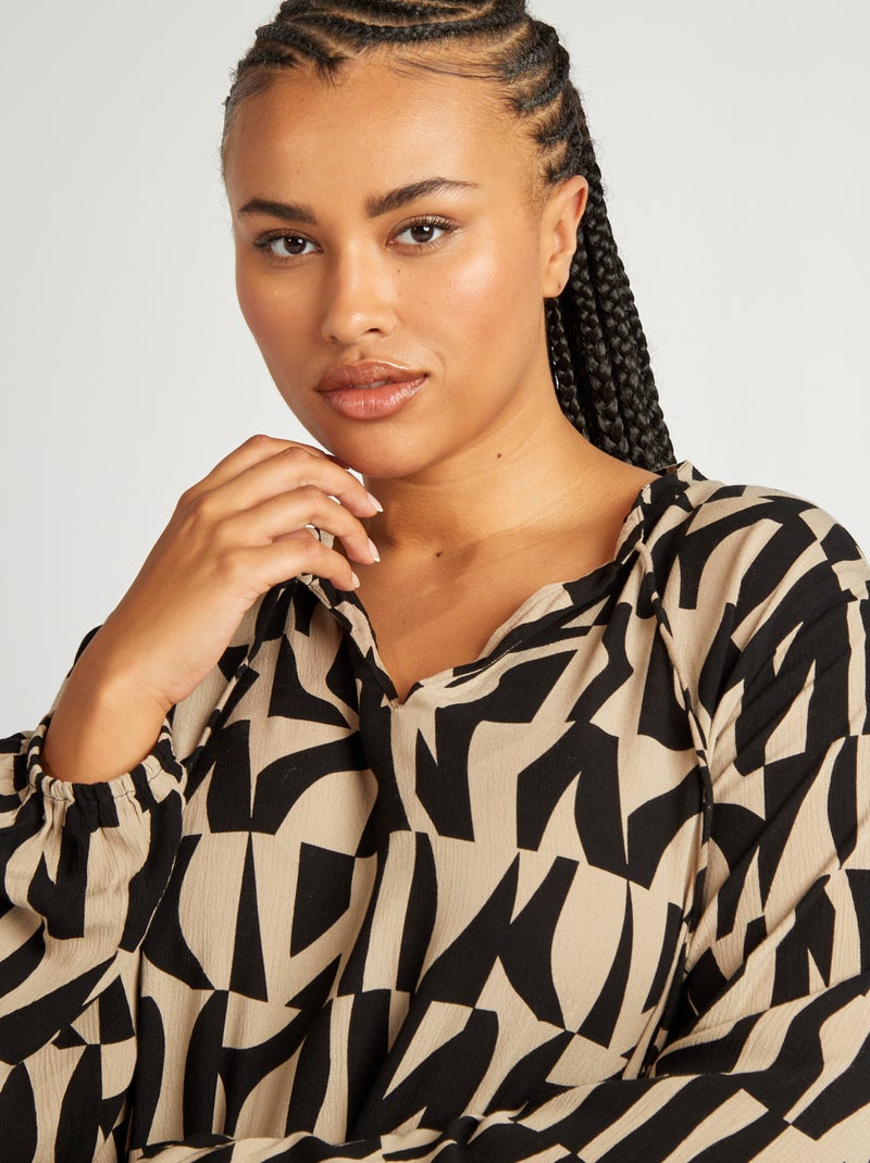 Robe à pois manches 3/4 'Only Carmakoma' Noir - Kiabi