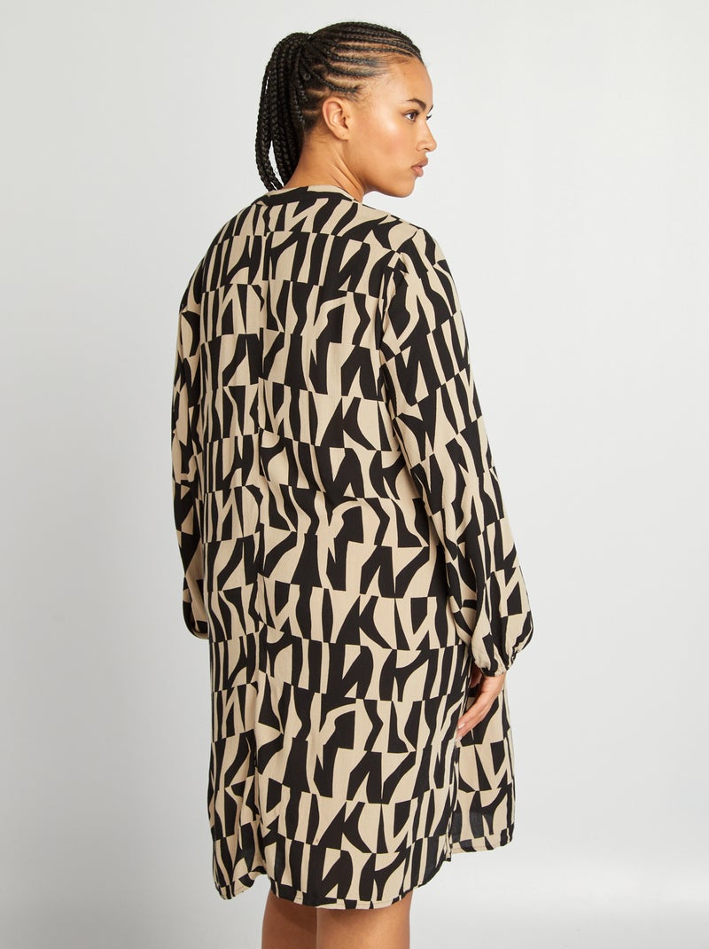 Robe à pois manches 3/4 'Only Carmakoma' Noir - Kiabi