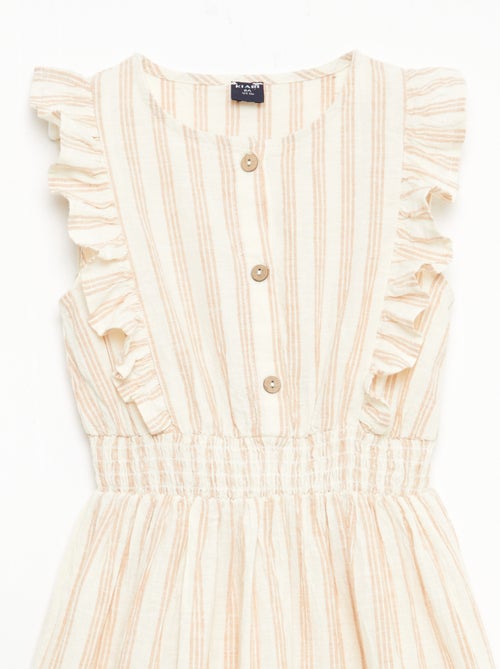 Robe à rayures en lin et coton - Kiabi