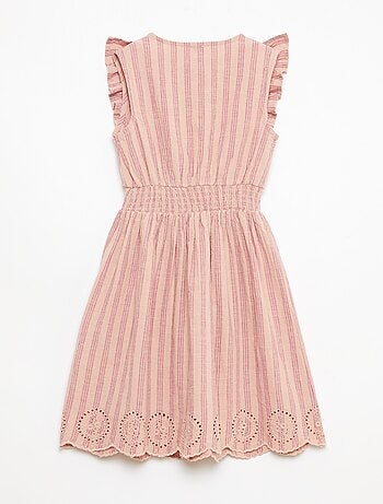 Robe à rayures en lin et coton