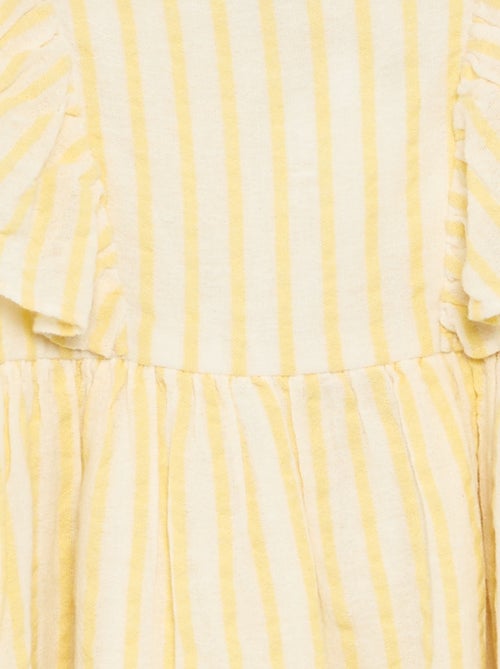 Robe à rayures jaunes et manches volantées - Kiabi Robe à rayures jaunes et manches volantées - Kiabi