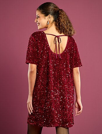 Robe à sequins avec dos noué