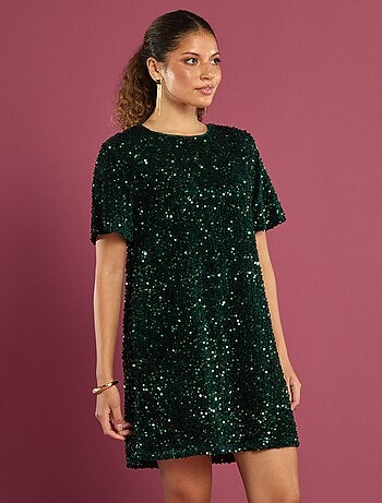 Robe à sequins avec dos noué
