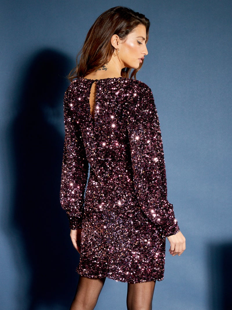Robe à sequins doublée Rose - Kiabi