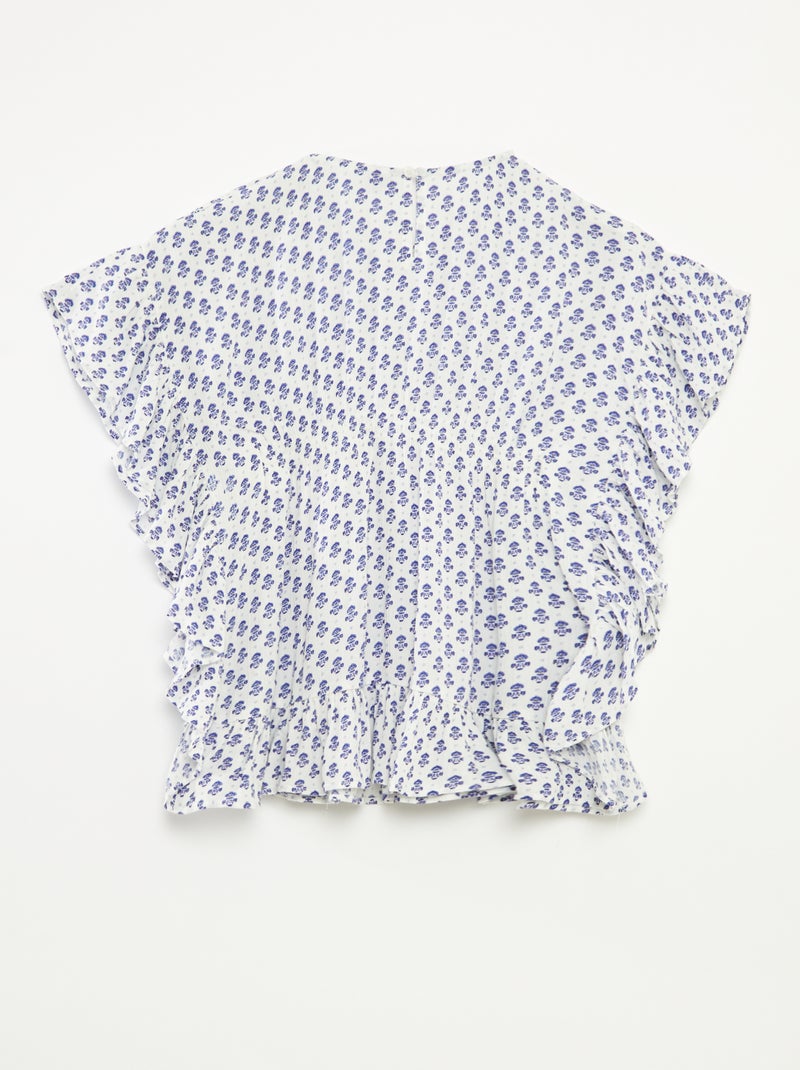 Robe à volants avec imprimé BLANC - Kiabi