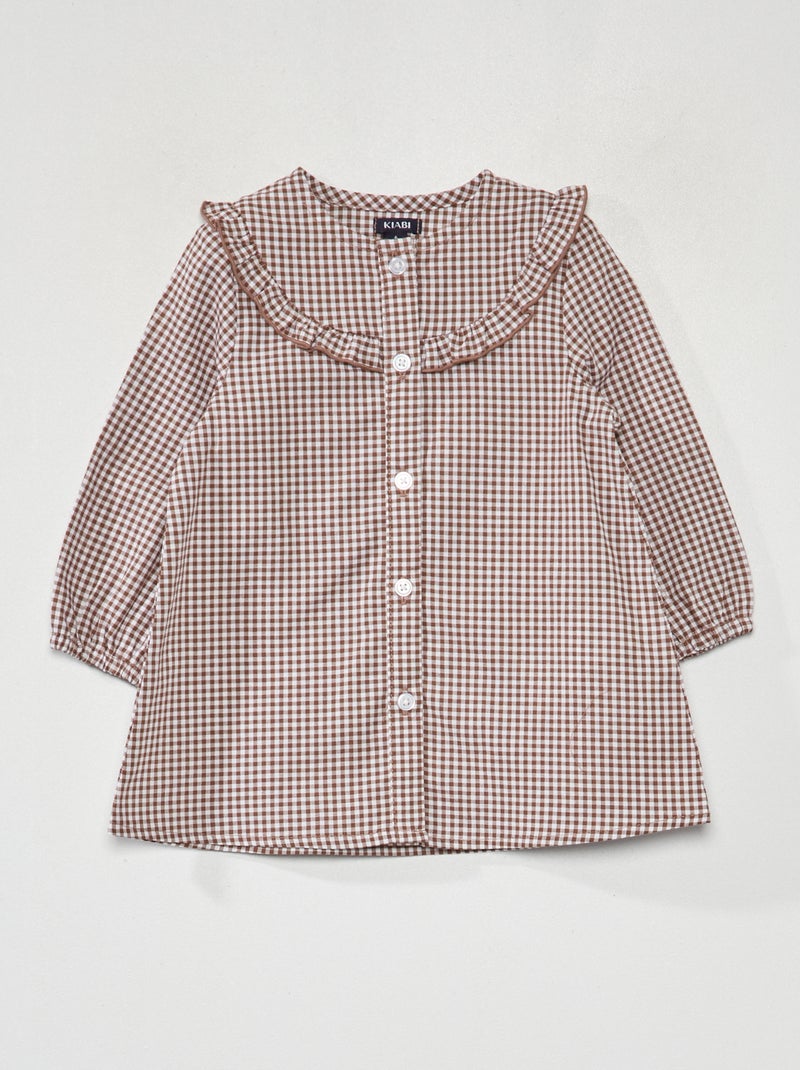 Robe à volants avec imprimé Marron - Kiabi