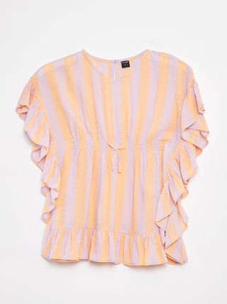 Robe à volants avec imprimé