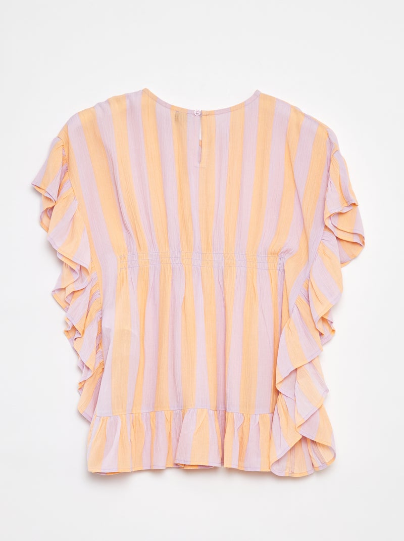 Robe à volants avec imprimé Orange - Kiabi