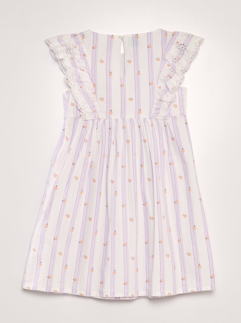 Robe à volants Blanc/violet - Kiabi