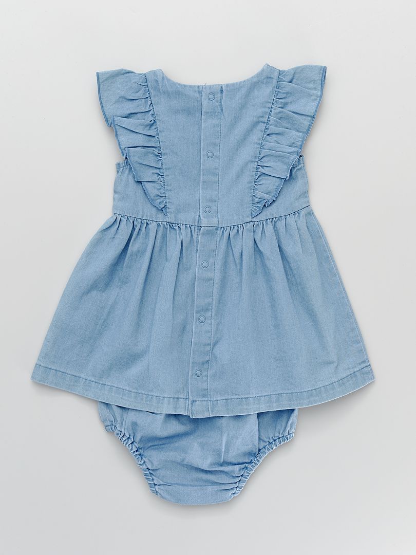 Robe A Volants Culotte En Denim Leger Bleu Kiabi 8 40