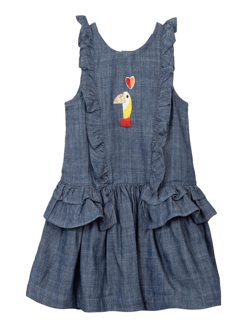 Cardigan Fille Hartstrings – Bleu Marine, Volants Devant – 100% Coton, Taille 10/12 Ans, Neuf