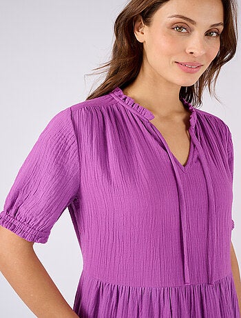 Robe à volants en gaze de coton - Damart