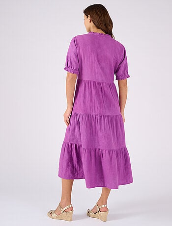 Robe à volants en gaze de coton - Damart