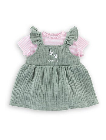 Robe à volants et T-Shirt Bords de Loire pour poupon 36 cm