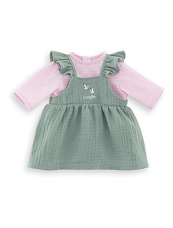 Robe à Volants & T-Shirt Bords de Loire pour poupon 42 cm