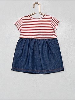 Robe 'Absorba' marinière et denim - Kiabi