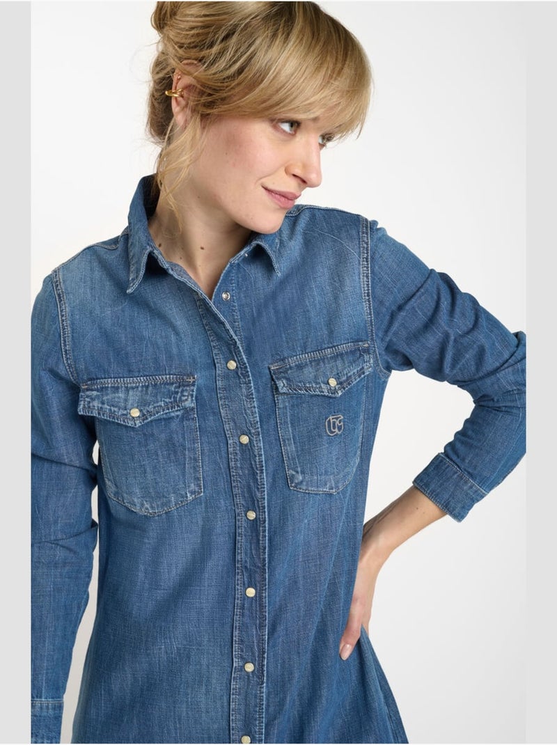 Robe ALIO droite en jeans 'Le Temps Des Cerises' Bleu - Kiabi