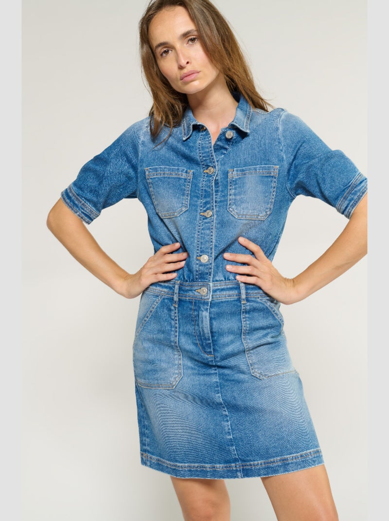 Robe ALVY droite en jeans 'Le Temps Des Cerises' Bleu - Kiabi