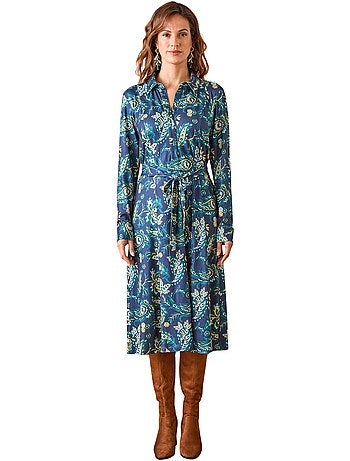 Robe ample col chemisier boutonnée - daxon
