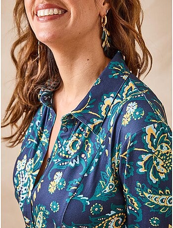Robe ample col chemisier boutonnée - daxon