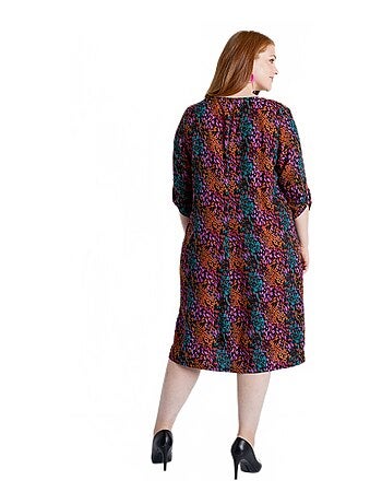 Robe ample courte droite imprimée