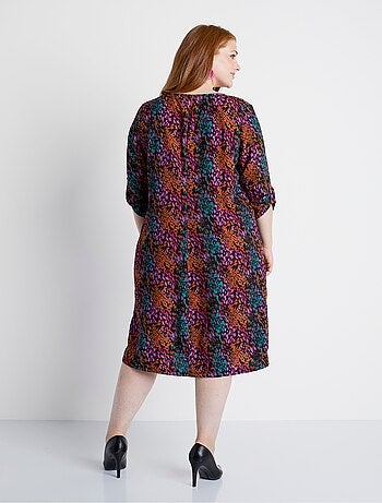 Robe ample courte droite imprimée