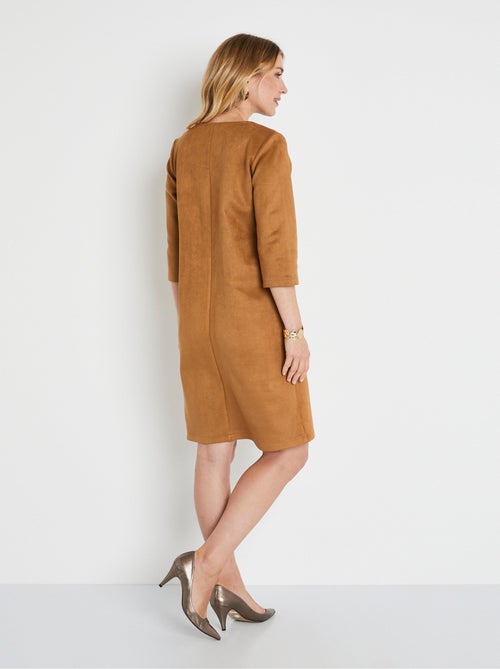 Robe ample courte en tissu suédé uni - Afibel - Kiabi