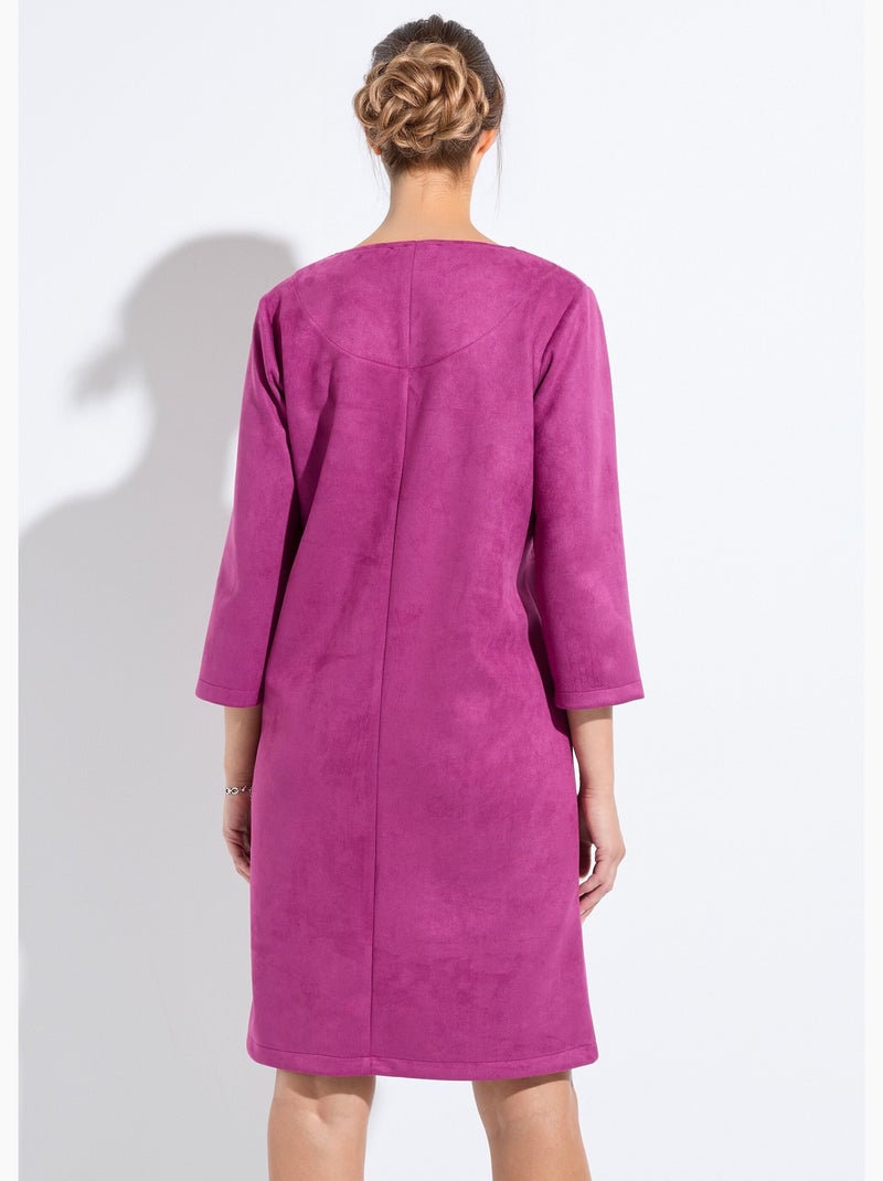 Robe ample courte en tissu suédé uni - Afibel Violet - Kiabi