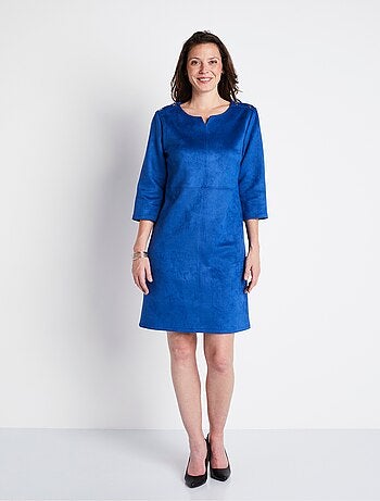 Robe ample courte en tissu suédé uni