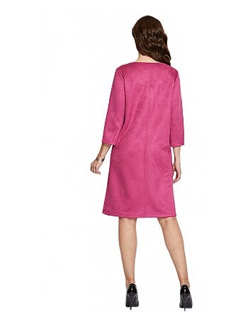 Robe ample courte en tissu suédé uni