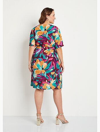 Robe ample courte imprimé floral - Afibel