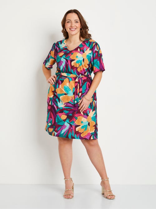 Robe ample courte imprimé floral - Afibel - Kiabi