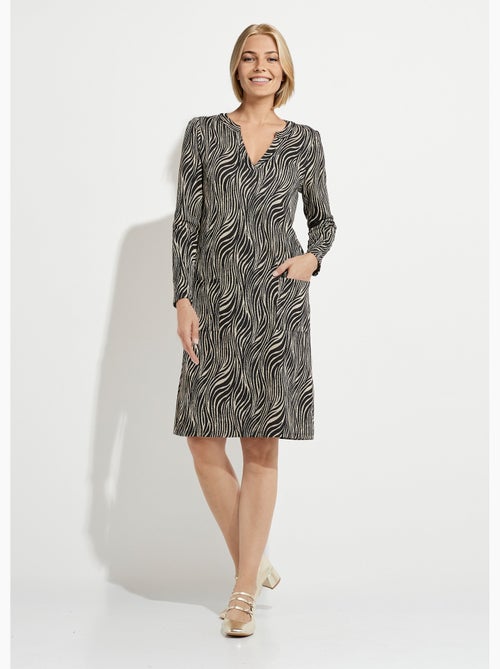 Robe ample courte jacquard zébré - Afibel - Kiabi